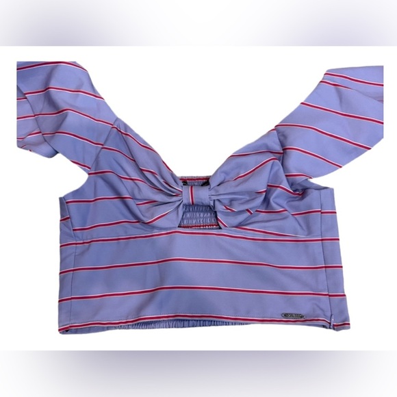 Guess Lavender Top with Red and White Stripes - Picture 1 of 5